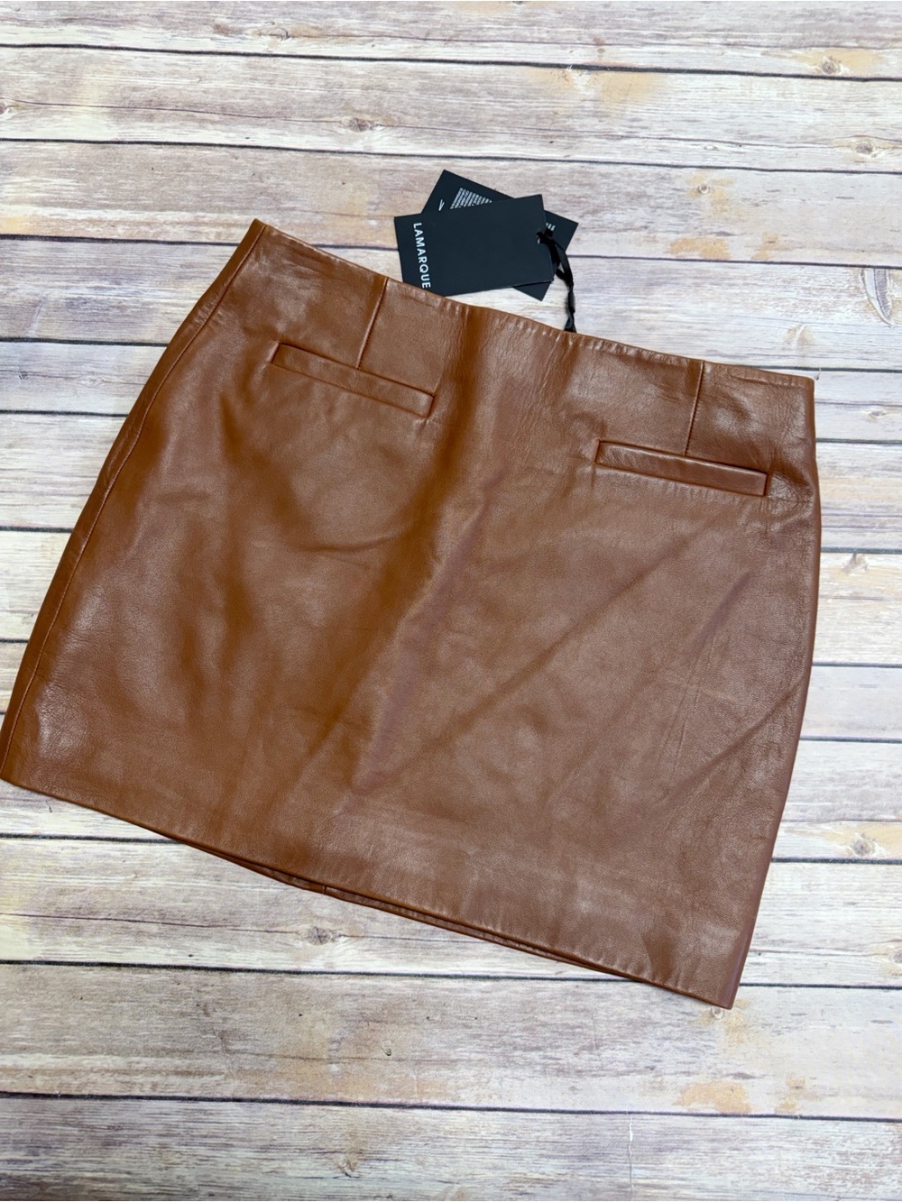 LAMARQUE Women's rowan Leather Skirt In Brown Size M